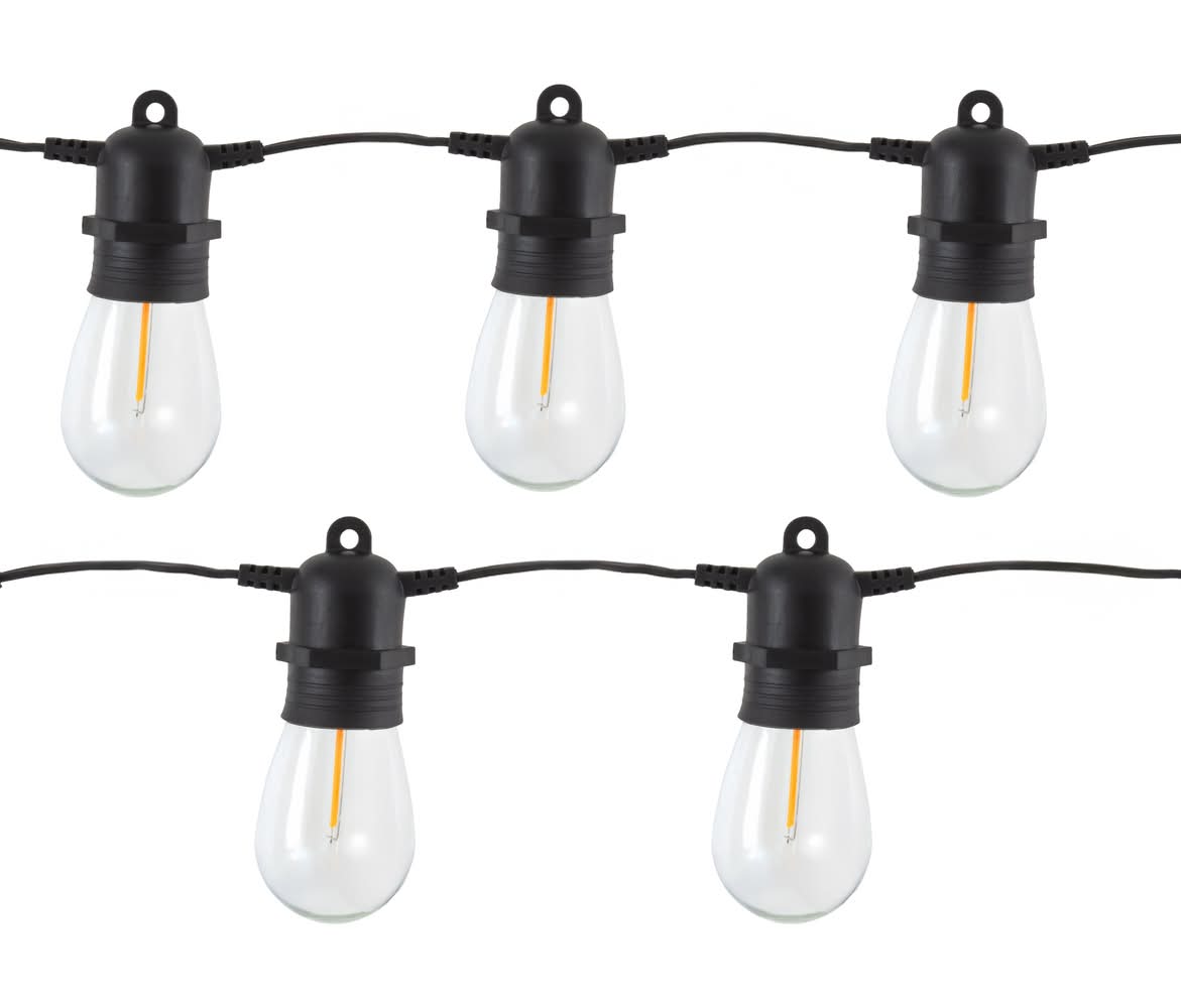 Harbor Breeze 48-ft Plug-in Black Indoor/Outdoor String Light with 18 White -Light LED Edison Bulbs
