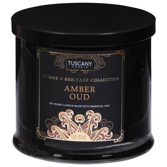 Tuscany Candle Homme Heritage Collection Amber Oud Soy Blend Candle