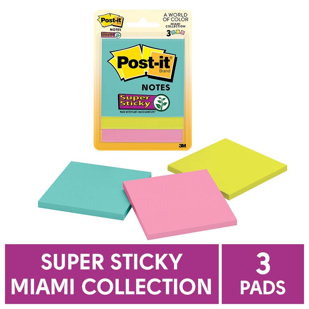 Post-It Super sticky notes miami multicolor