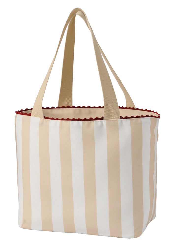 LIVE IN STYLE Neutral Stripes Reversible Tote