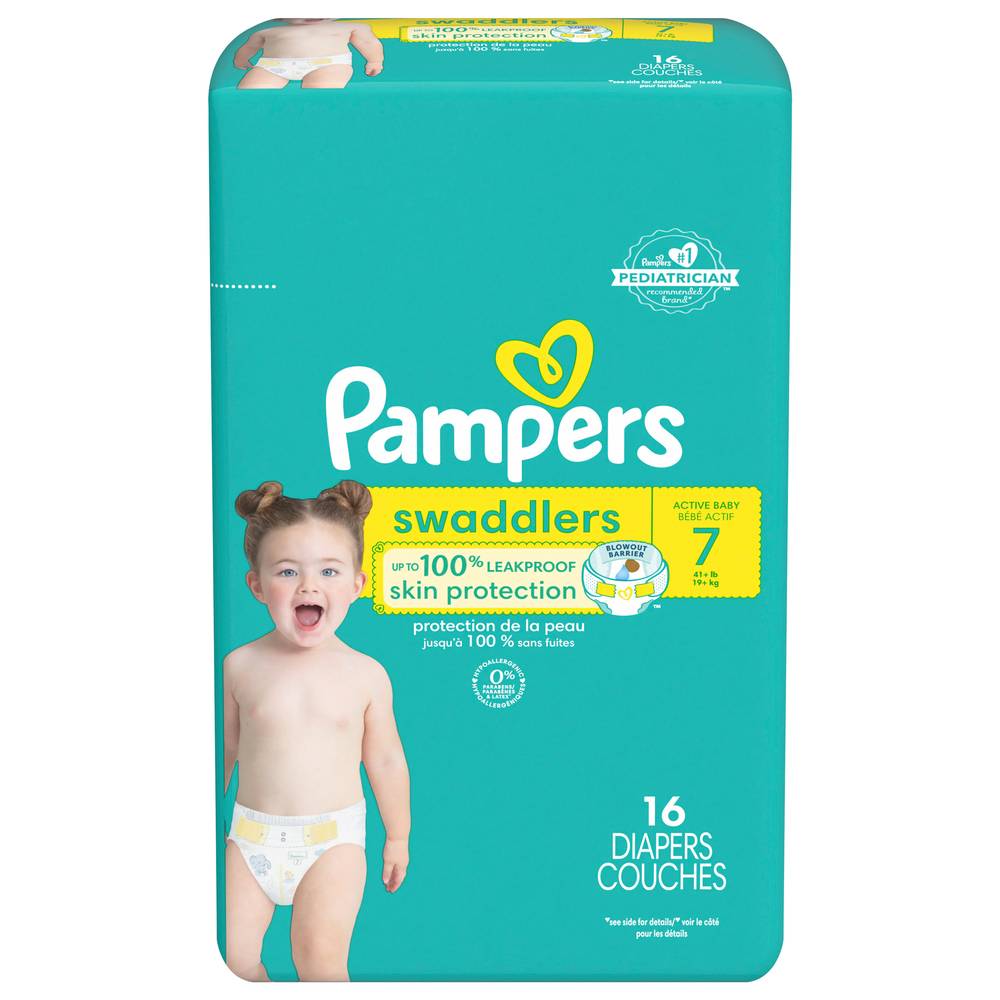 Pampers Swaddlers Active Baby Diapers, 7 (16 ct)