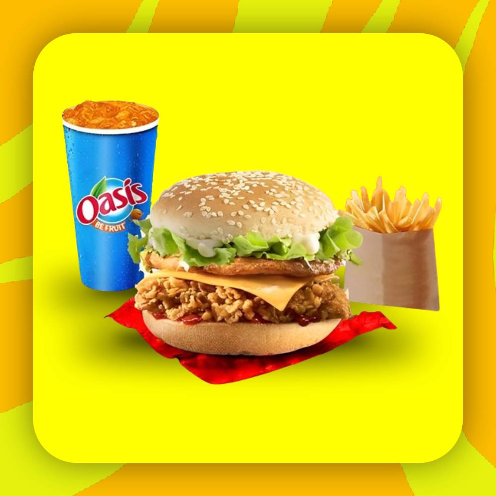 Menu MEGA Chicken  🍗 (v kiri & Bacon dispo )