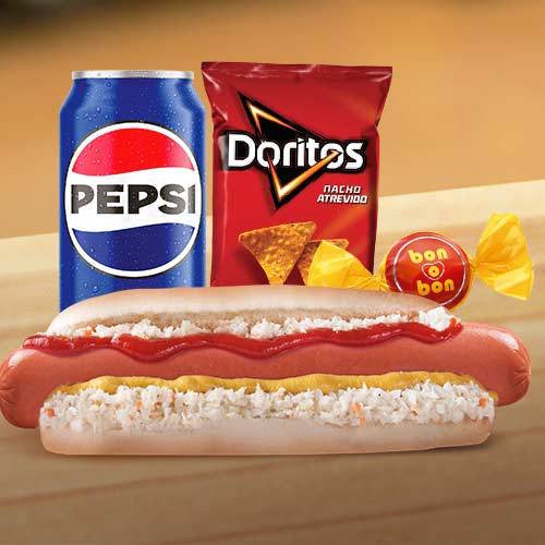 Combo Hot Dog + Pepsi 12 oz+ Doritos 42g  + Bon o Bon 15g