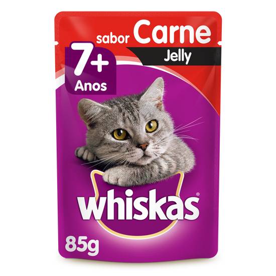 Whiskas ração úmida para gatos adultos jelly sabor carne (85 g)