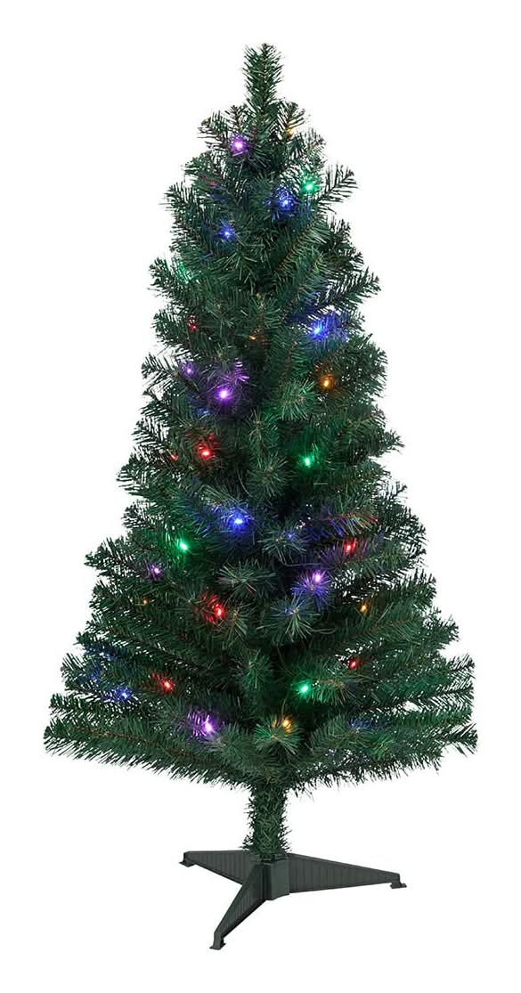 Holiday Style Artificial Christmas Tree With Lights, 4 ft, Green