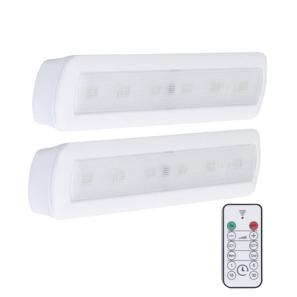 Good Earth Lighting 2-Pack 9.5-in Battery LED Under Cabinet Light Bar Light with Remote | BO1412-CCT-09LF2-G