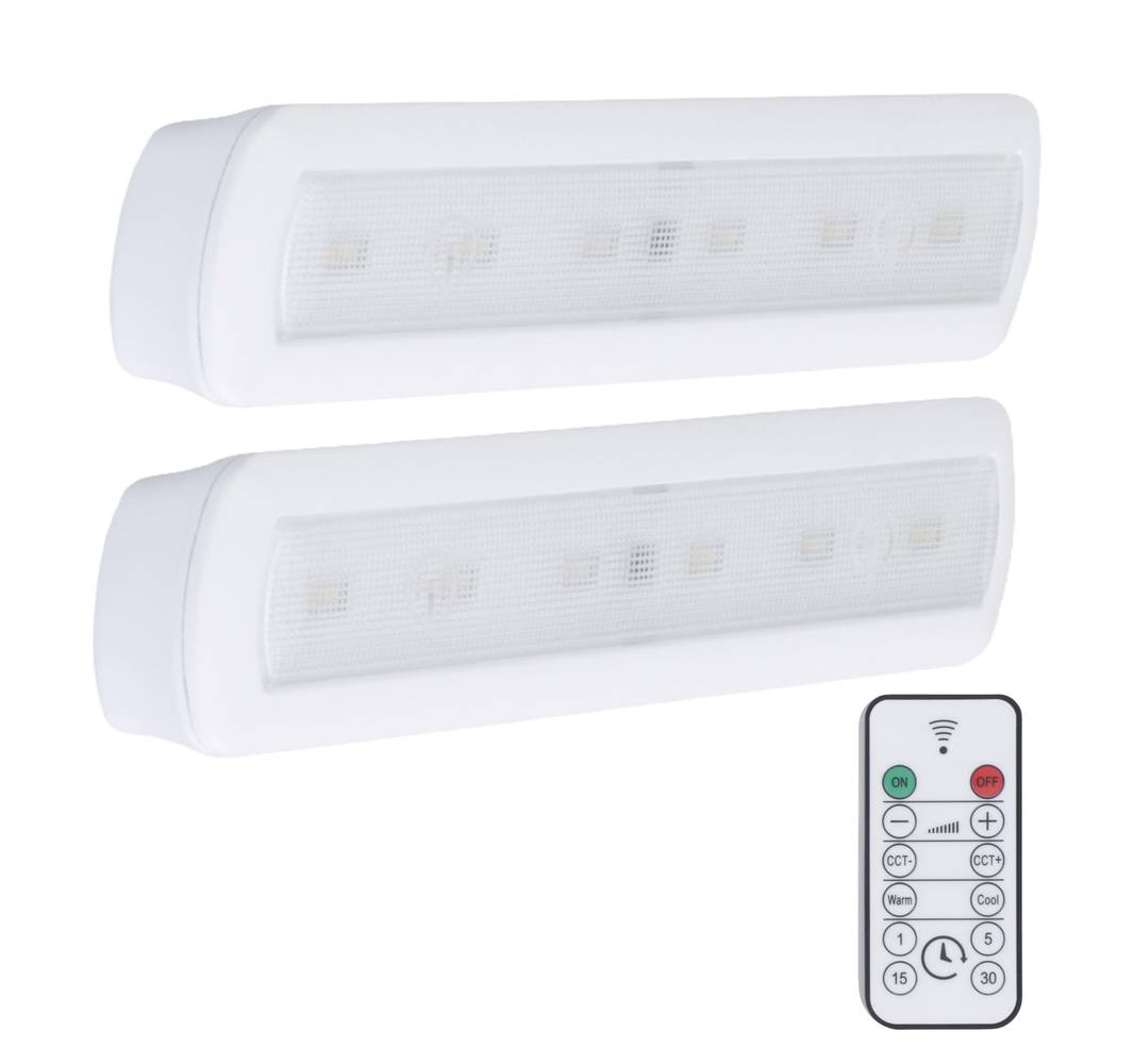 Good Earth Lighting 2 -Pack 9.5-in Battery LED Under Cabinet Light Bar with Remote | BO1412-CCT-09LF2-G