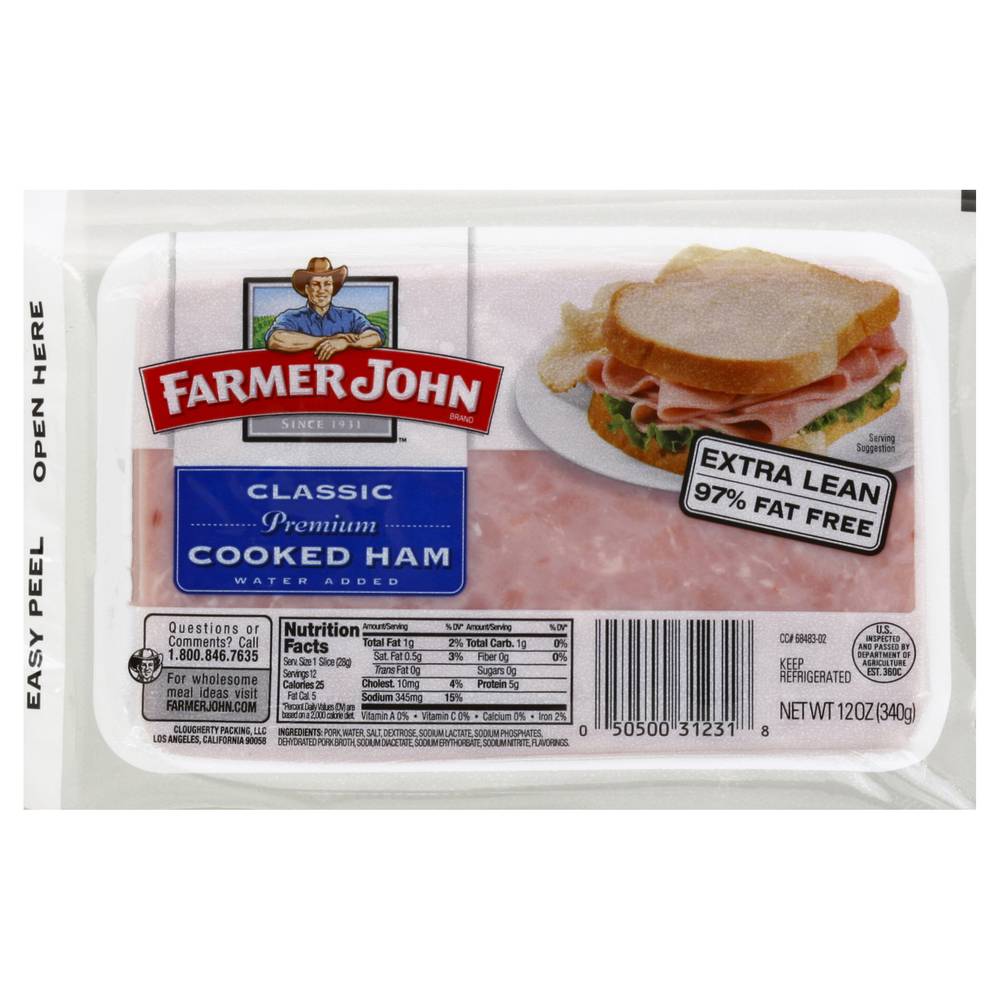 Farmer John Classic Premium Cooked Ham (12 oz)