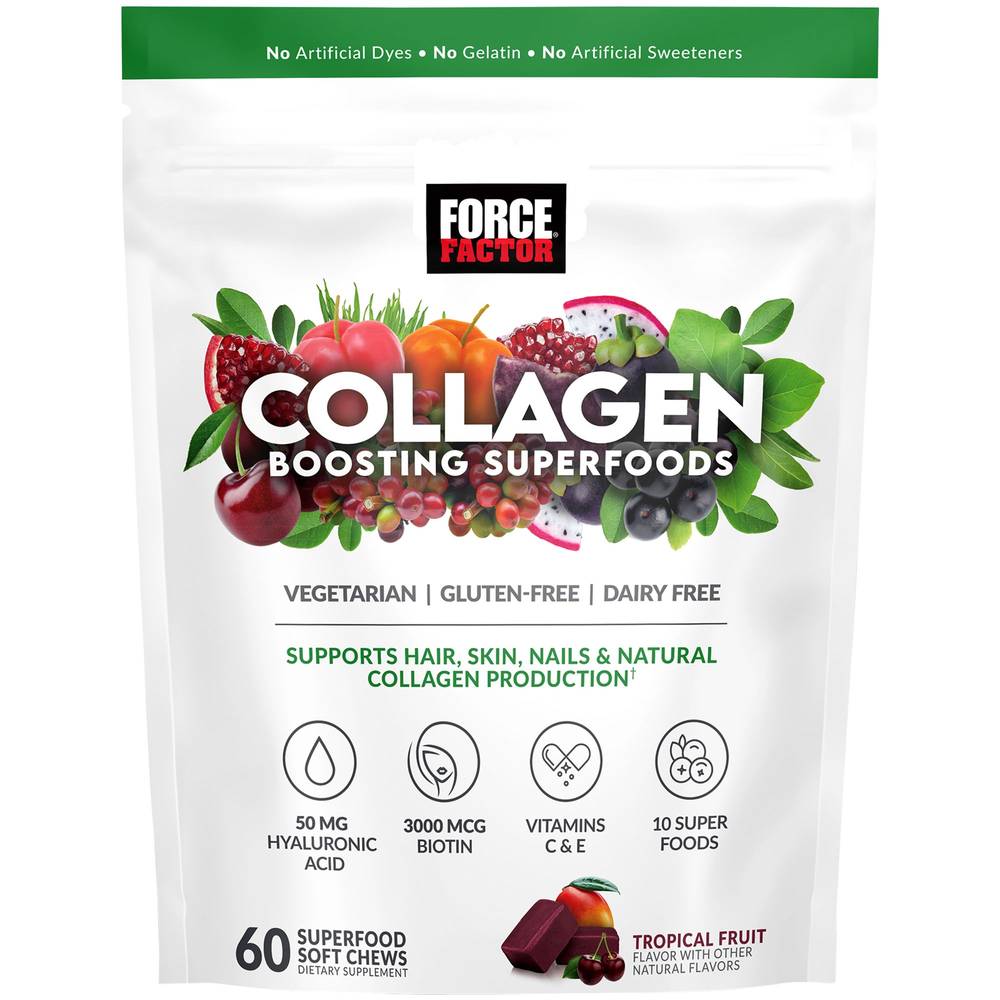 Force Factor Collagen Boosting Superfoods Chews (tropical fruit)