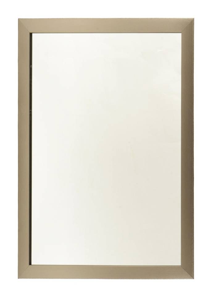 Espejo decorativo rectangular con marco en poliestireno plata 52 x 40 cm