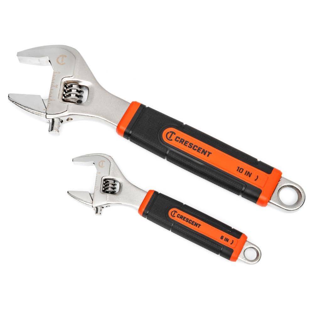 Crescent 6 In. And 10 In. Cushion Grip Adjustable Wrench Set (2-Piece)