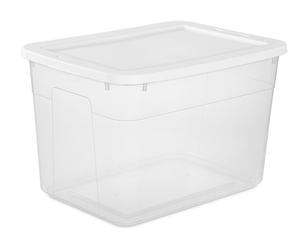 Brightroom Storage Box With Lid 70 Qt, Clear-White