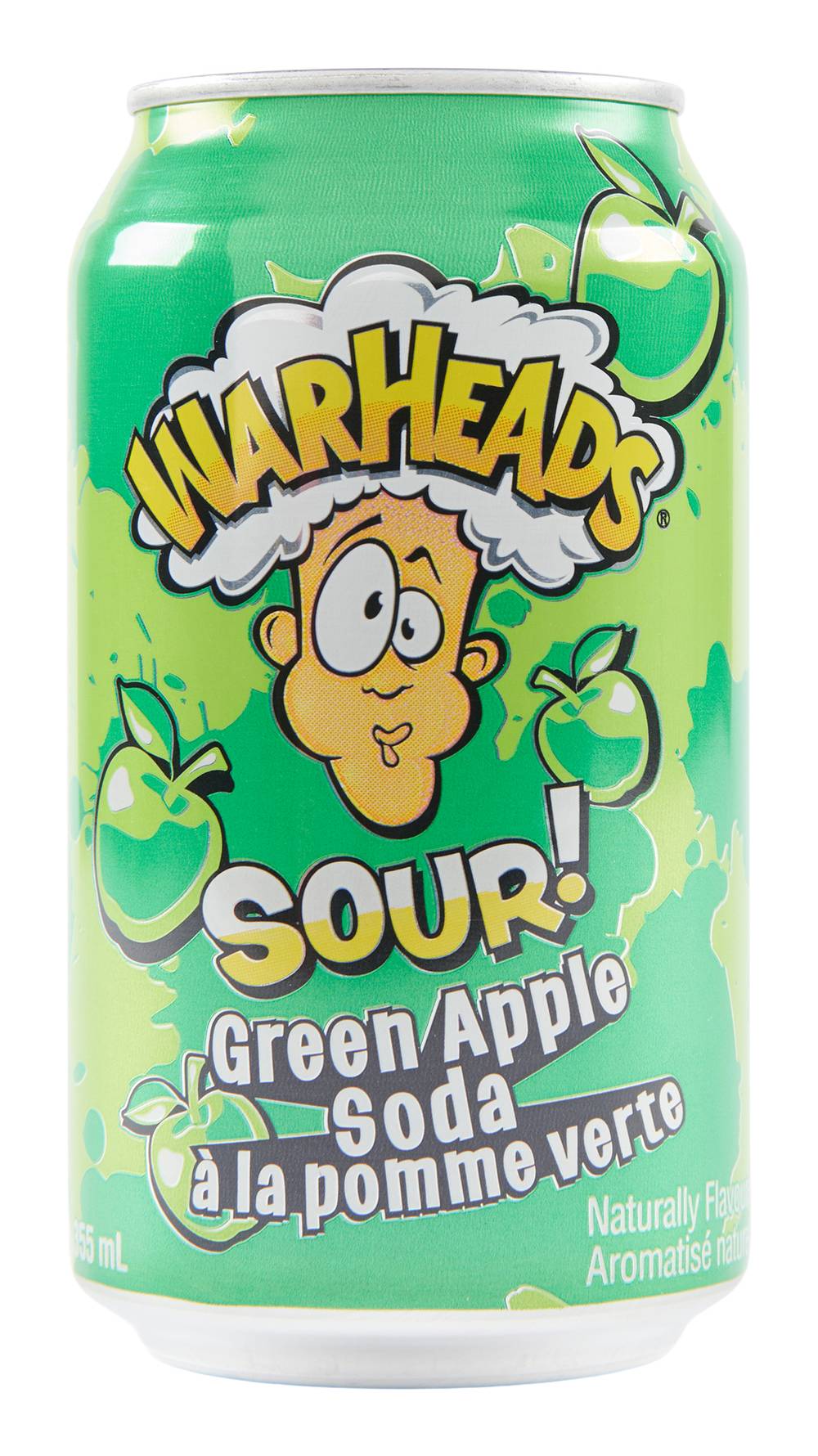 Soda à la pomme verte Warheads, 355 ml / War Heads Green Apple Soda, 355 ml