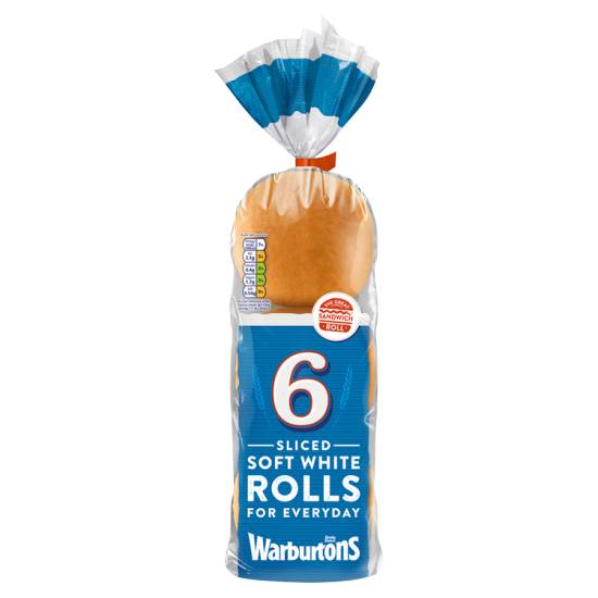 Warburtons Soft & Sliced White Rolls (6 pack)