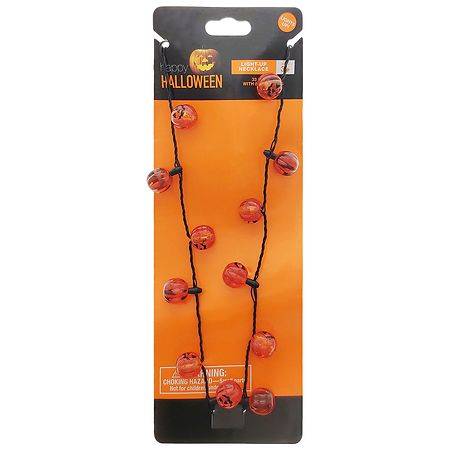 Festive Voice Happy Halloween Mini Light Up Pumpkin Necklace - 1.0 ea