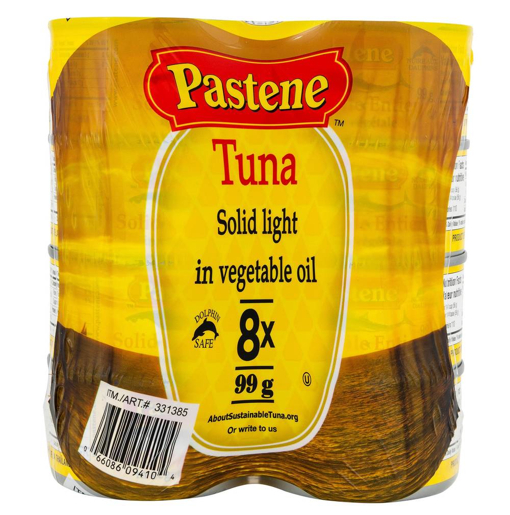 Pastene Thon Pâle Entier, 8 X 99 G / Pastene Solid Light Tuna, 8 X 99 G