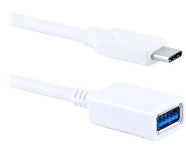 Ativa® USB 3.0 USB-C to USB-A Adapter, 5.9", White, 32454