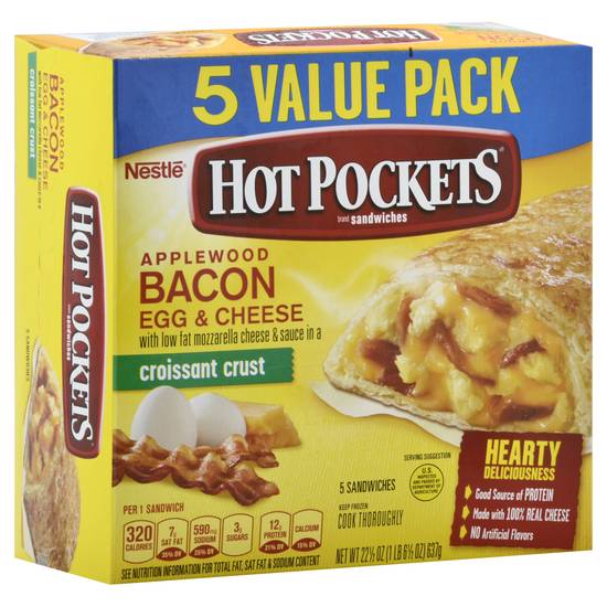 Hot Pockets Bacon Egg & Cheese Croissant Crust Sandwiches (5 ct)
