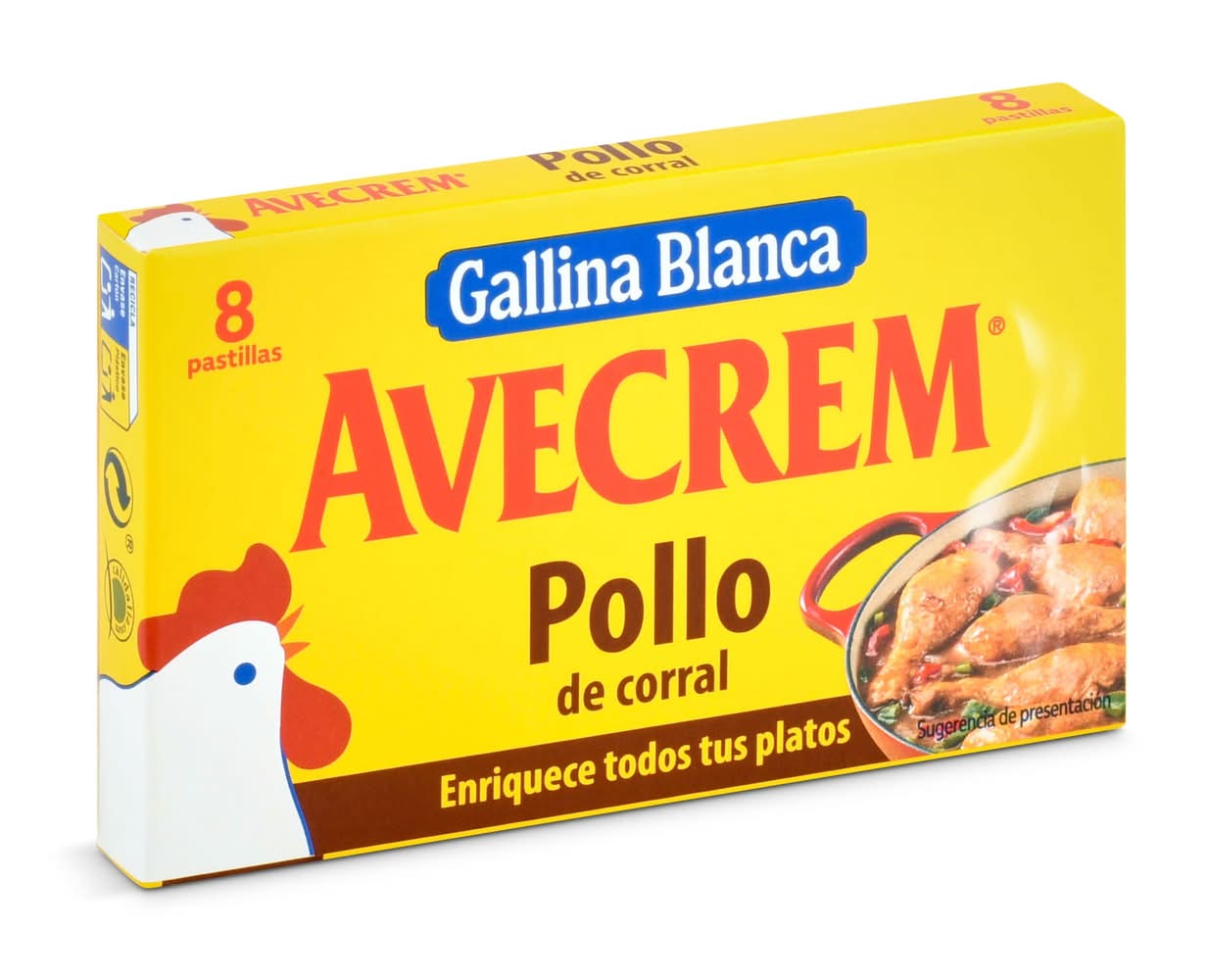 Pastillas De Caldo De Pollo Gallina Blanca Avecrem Caja 8 Unidades