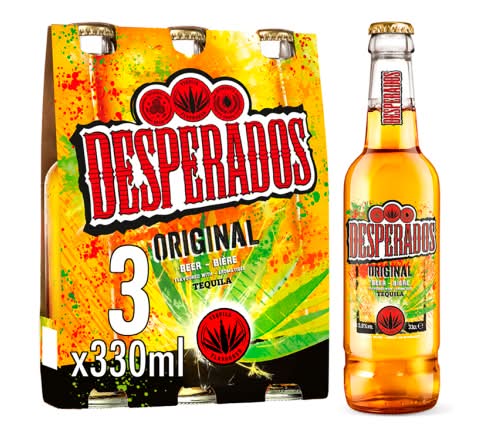 Desperados Original Tequila Lager Beer (3 x 330ml)