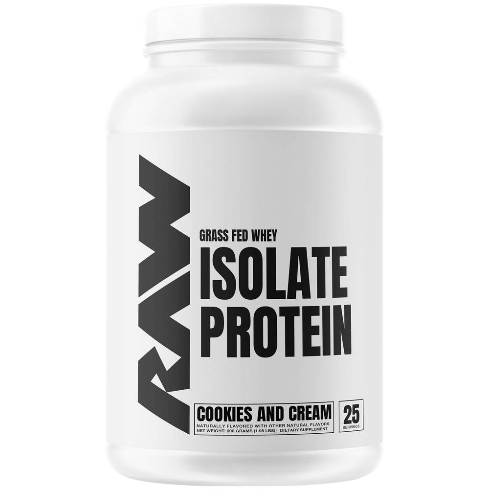 Raw Grass-Fed Whey Isolate Protein - Cookies N Cream(2.12 Pound Powder)