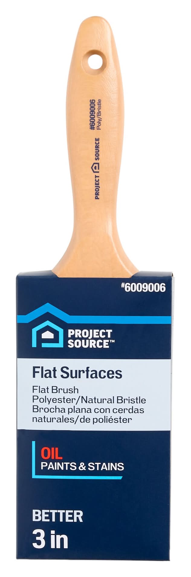 Project Source Better All Paints and Stains 3-in Reusable Flat Wall Trim Brush
