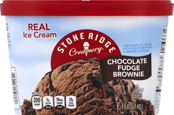 Stone Ridge Creamery Chocolate Fudge Brownie Ice Cream (1.5 qts)