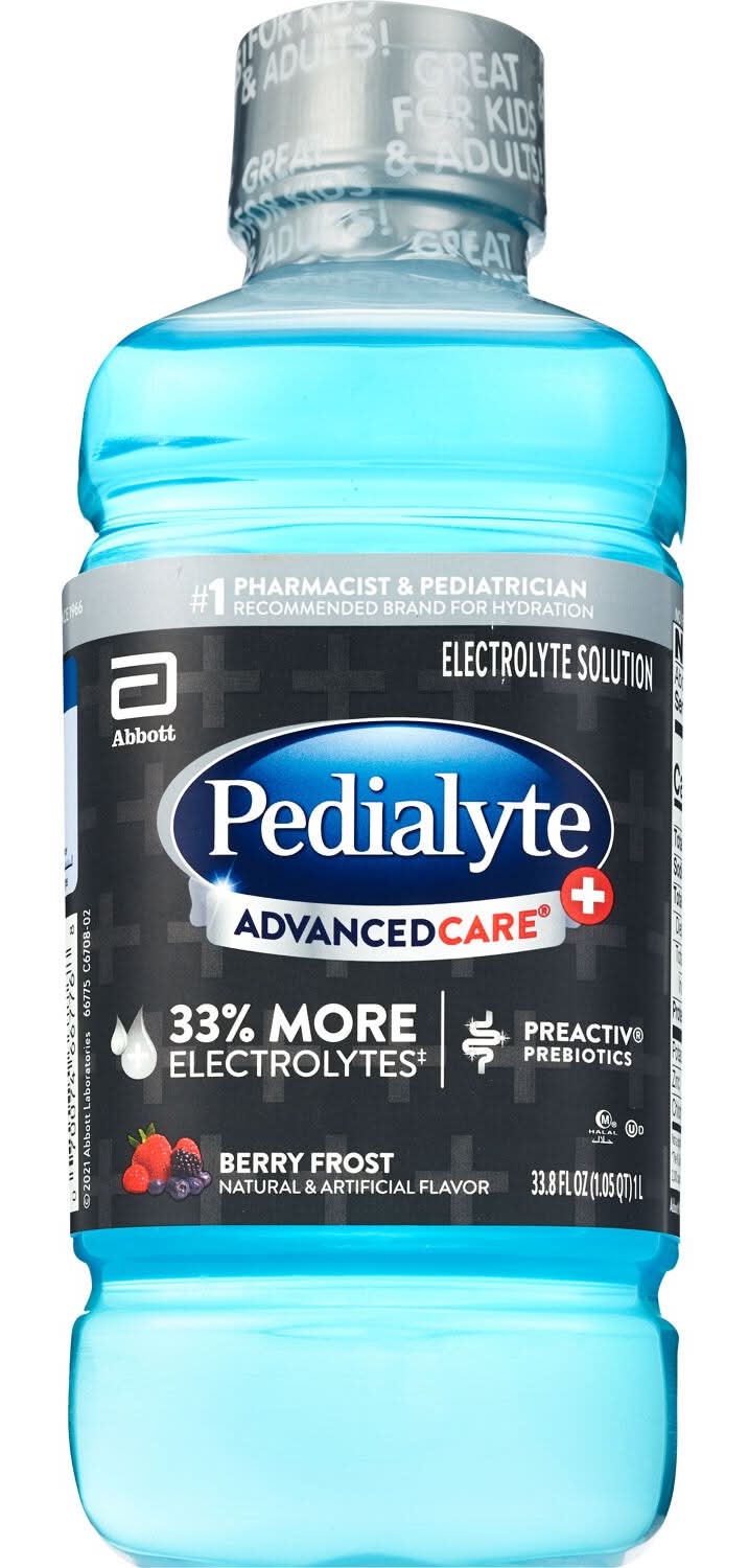 Pedialyte Advanced Care Plus Electrolyte Solution Drink, Berry Frost (33.8 fl oz)