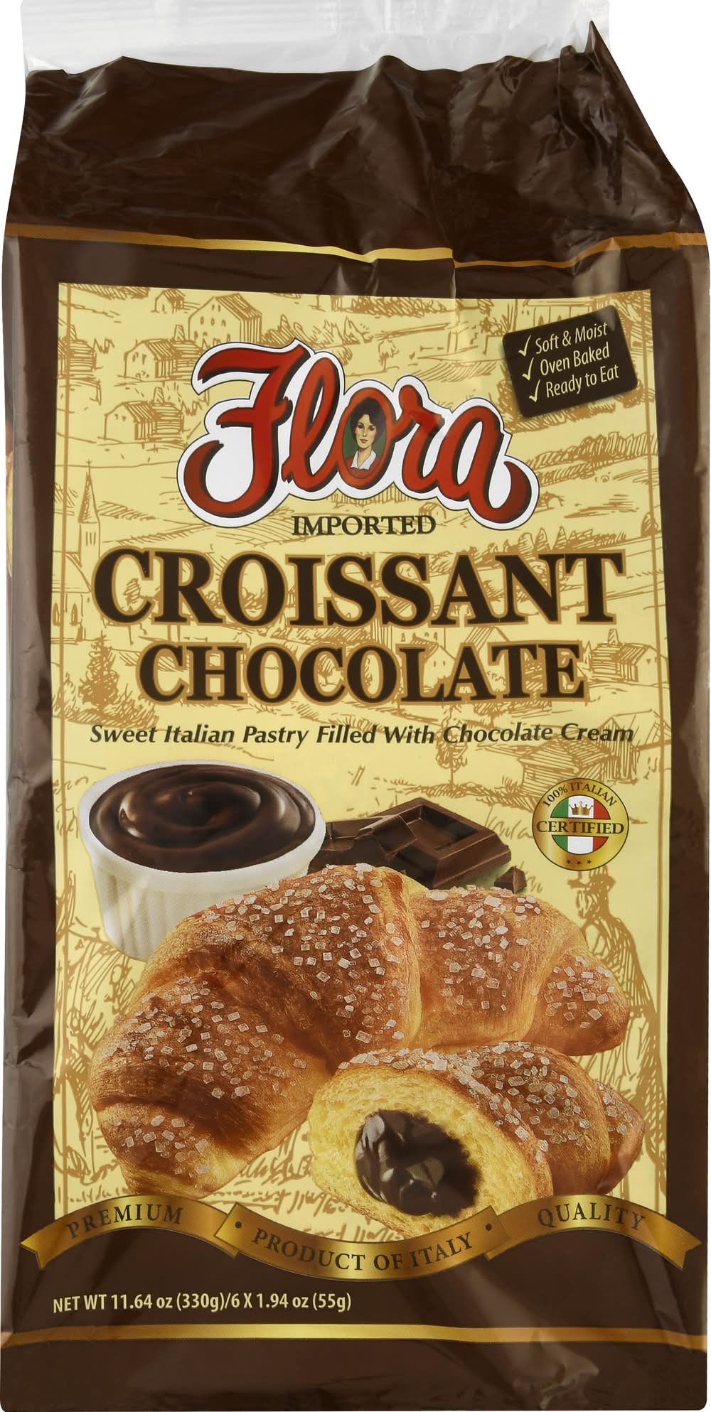 Flora Chocolate Croissant With Choclate Cream (11.7 oz)