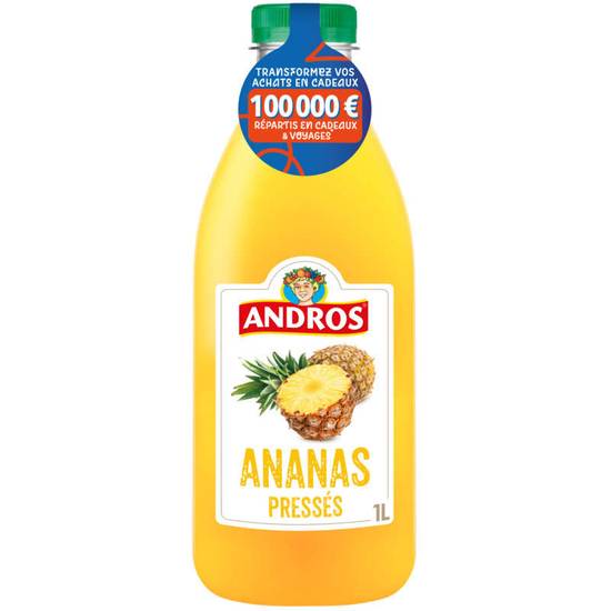ANDROS - Jus d'Ananas pressés - 100% pur jus - 1l