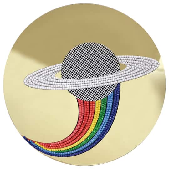 Jonathan Adler Saturn Rainbow Diamond Art Wall Decor Kit, 7.75 in