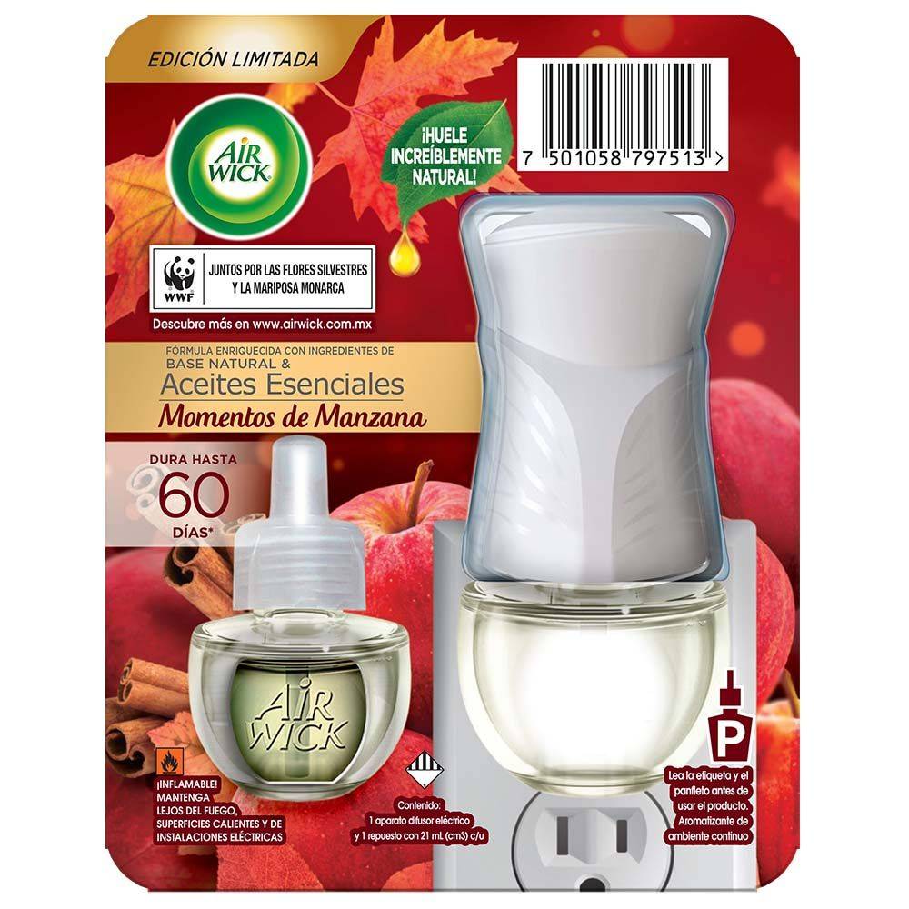 Air Wick · Aromatizante + repuesto, manzana - canela (21 ml)