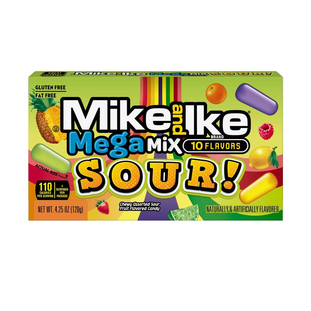 Mike And Ike Mega Mix-Sour, Theater Box, 4.25 Oz