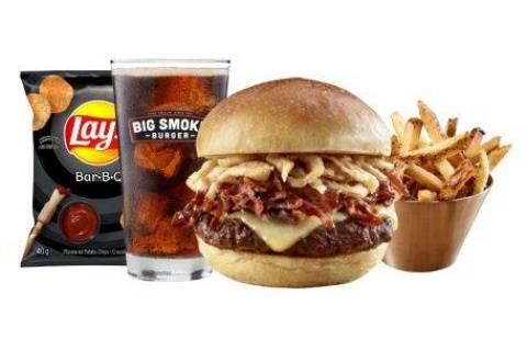 Smoke House Pulled Pork Burger Combo - Comes with a FREE Bag of Lays BBQ Chips