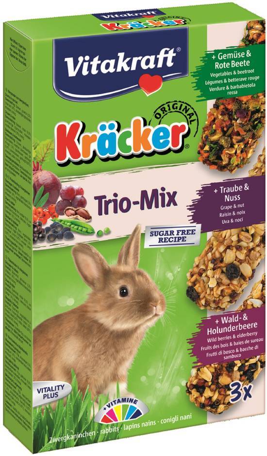 Vitakraft kräcker trio-mix raisin noix, 3 pcs