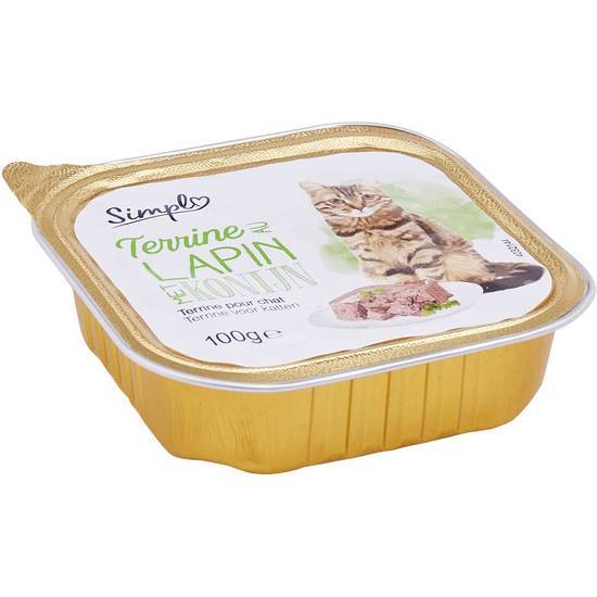 Simpl - Pâtée pour chat adulte en terrine au lapin