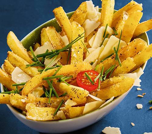 Knoblauch Käse Fritten