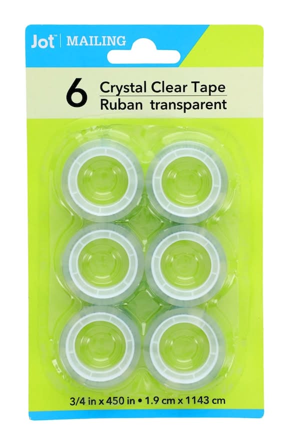 Jot Standard Tape Roll, 3/4x450 in, Clear (6 ct)