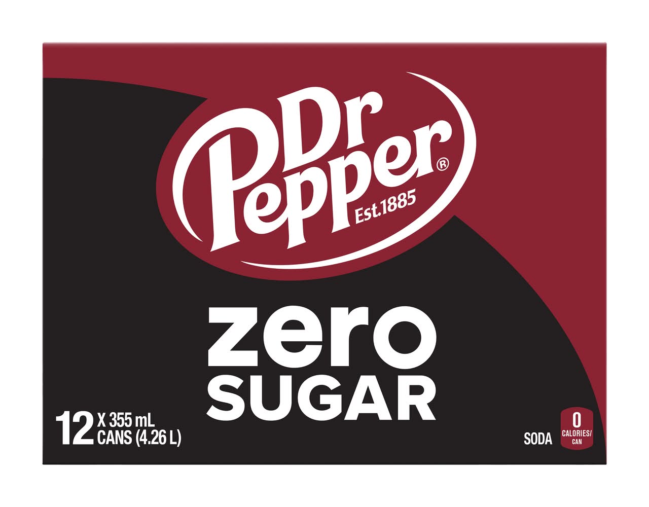 Dr Pepper Zero Sugar Soda (12 x 355 ml)