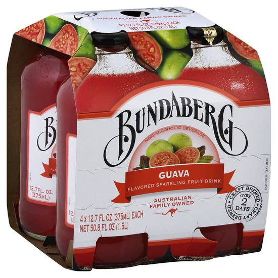Bundaberg Guava Sparkling Fruit Drink (4 ct, 12.7 fl oz)