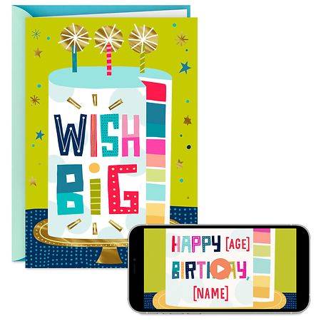 Hallmark Video Greeting Birthday Card (Wish Big Birthday Cake) E59 - 1.0 ea