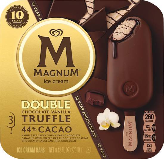 Magnum Double Chocolate Vanilla Truffle Ice Cream Bars (3 ct ...