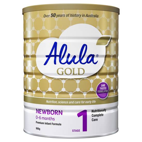 Alula Gold Newborn 0-6 Months Infant Formula 900g