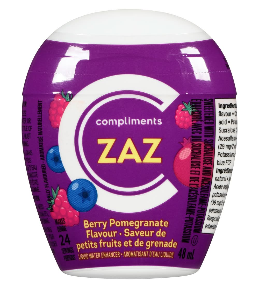 Compliments Zaz Liquid Berry Pomegranate Water Enhancer (48 ml)
