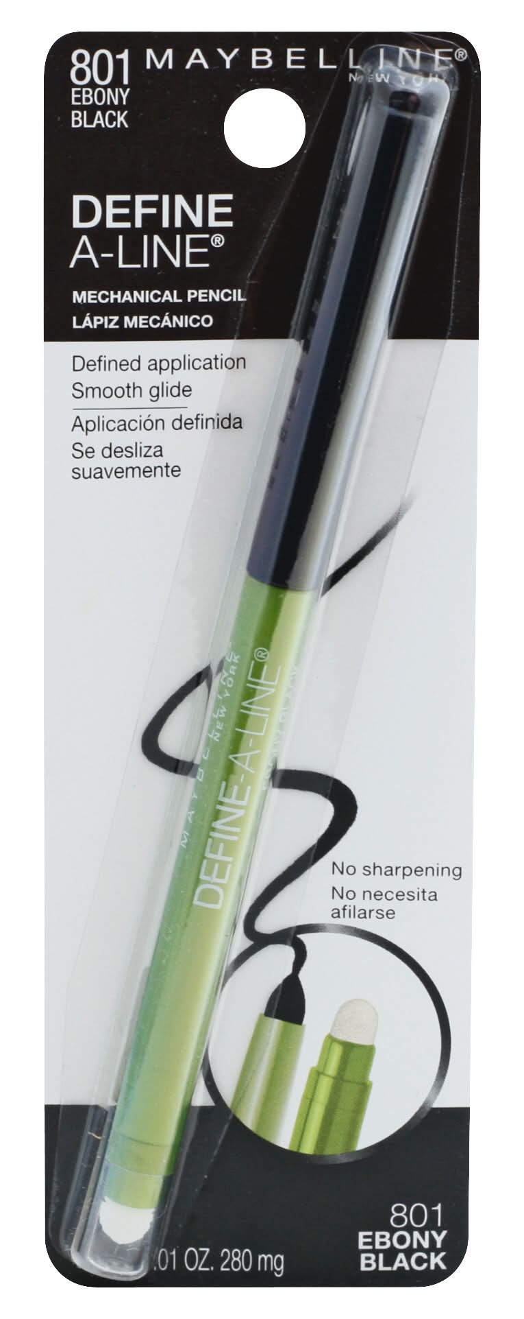 Maybelline Define A-Line Ebony Black 801 Eyeliner (0.1 oz)