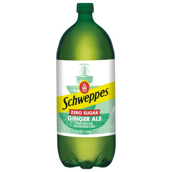 Schweppes Zero Sugar Ginger Ale Soda (2 L)