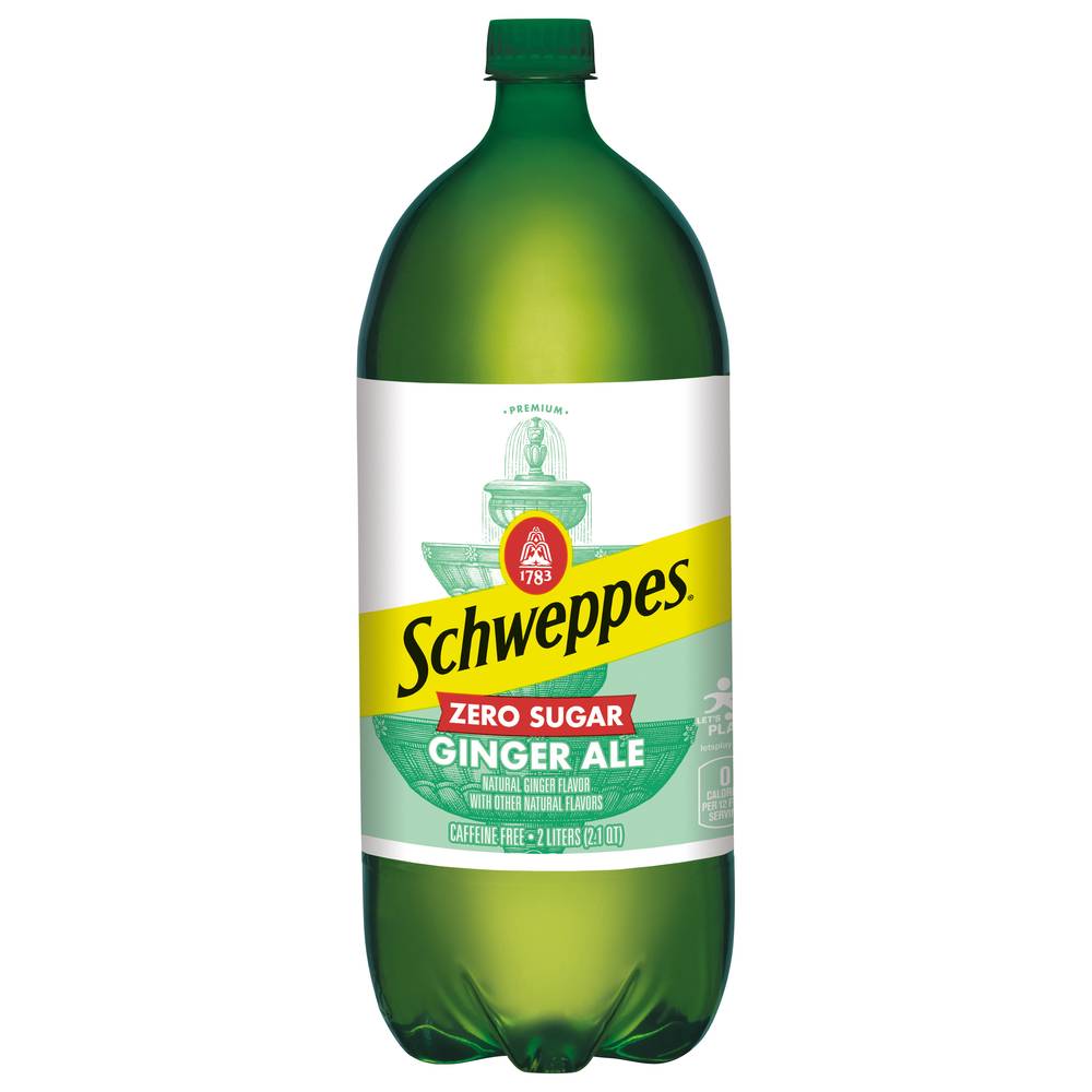 Schweppes Zero Sugar Ginger Ale Soda (2 L)