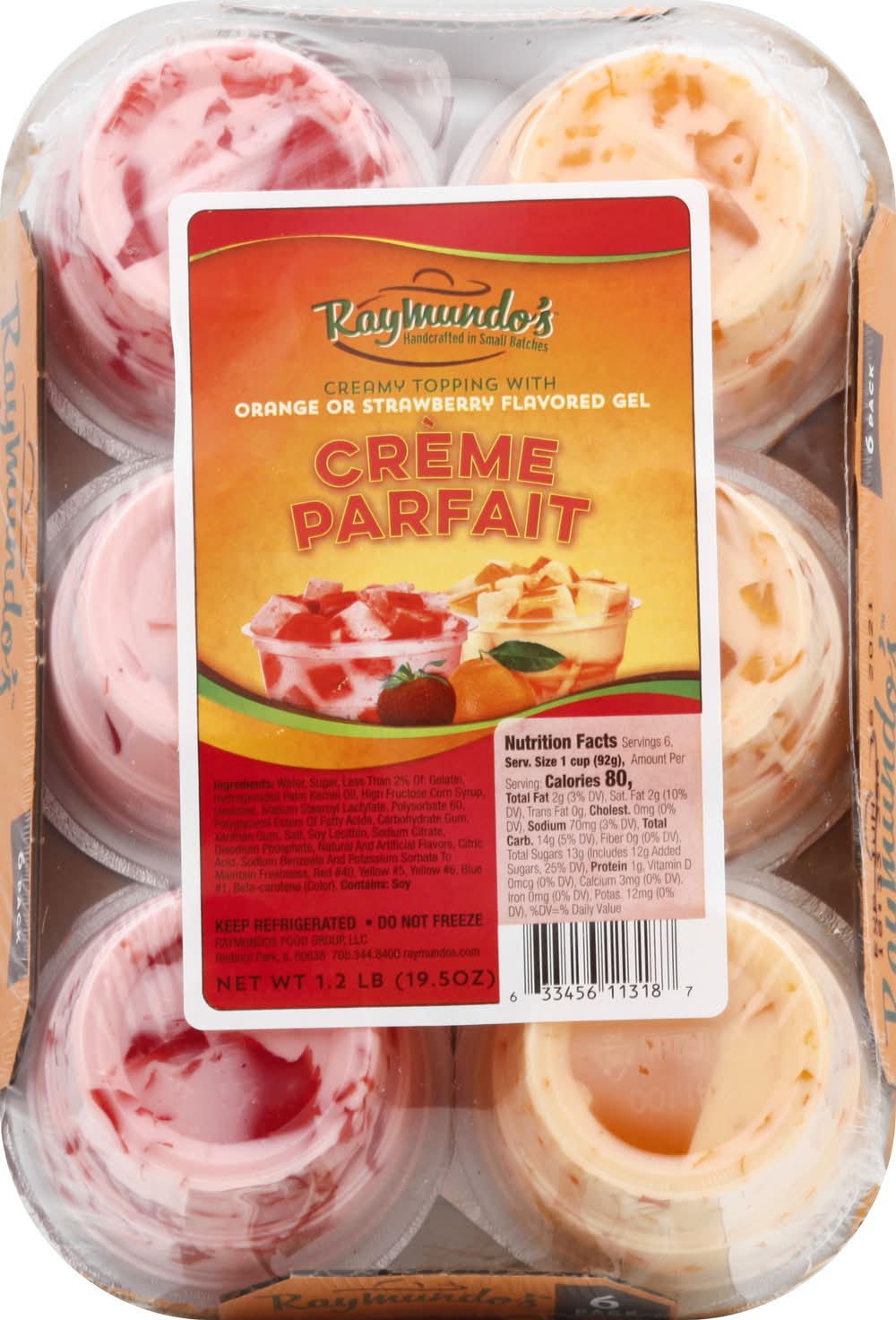 Raymundos Flavored Gel Creme Parfait, Orange-Strawberry (1.22 lbs, 6 ct)