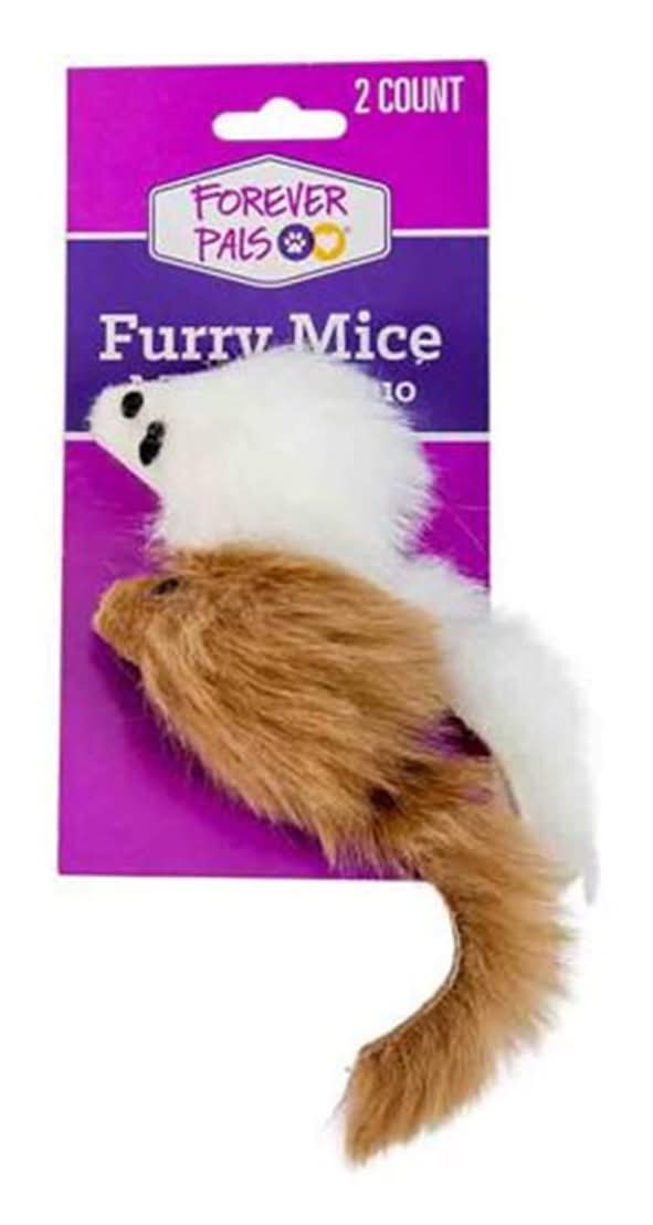 Forever Pals Furry Mice Cat Toy 2 Ct