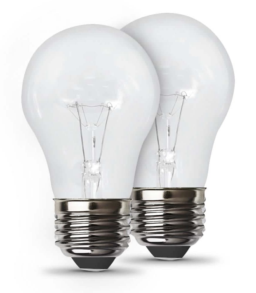 Feit Electric 40-Watt A15 E26 Appliances Oven Refrigerator Ceiling Fan Incandescent Clear Light Bulb, Soft White 2700K (2-Pack)